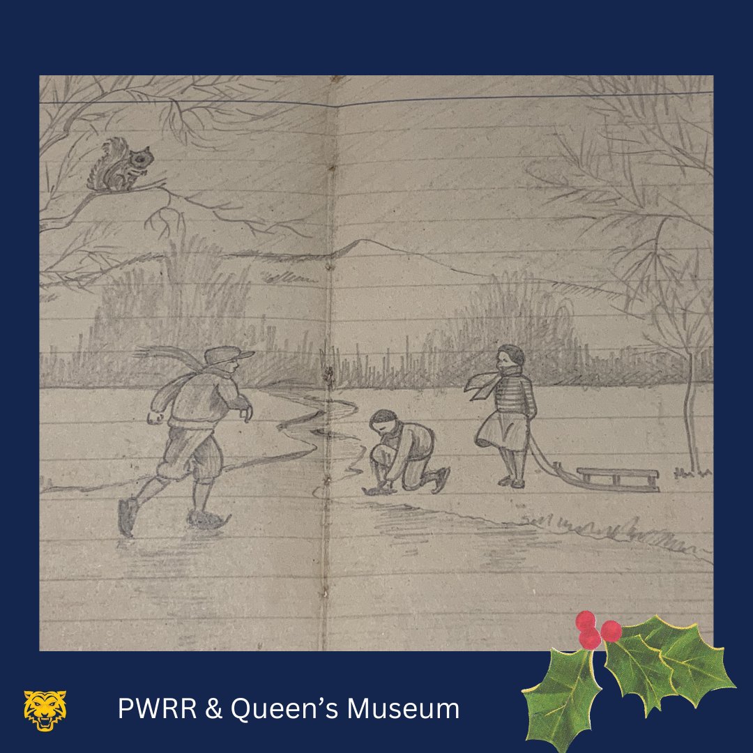 This #illustration is the ideal representation of the themes #EYAFestive  #EYAHobbies. Created whilst in a Japanese Prisoner of War Camp in #WW2 it depicts a  beautiful winter scene. #POW #pwrr #WarArt #Trenchart #archive #art