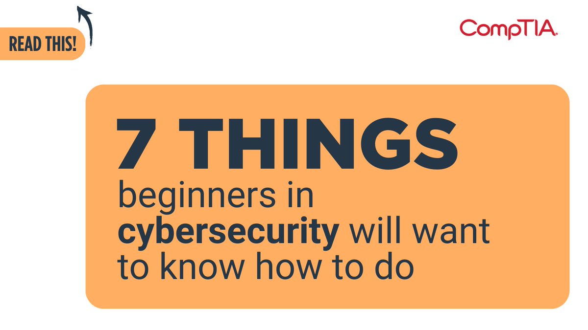 As you begin your #cybersecuritycareer, you’ll want to obtain a broad knowledge of security skills to build a foundation for your future where you may narrow in on your specific #cybersecurity interests. 

↪️ s.comptia.org/3YxIFzS