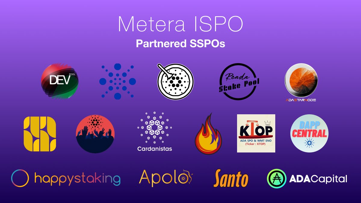 MeteraProtocol's tweet image. Metera ISPO is now live for 43 epochs ⚠️

Reward conversion:
0.0167 METERA / ADA staked

Ticker: MTERA

Check out our @GoMaestroOrg ISPO page: gomaestro.org/marketplace/38

Full ISPO details: medium.com/@meteraprotoco…

Lets build and grow together !