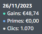 RealFloorian's tweet photo. Première journée à plus de 1000 CLICS vers les produits 🥳📈 https://t.co/njSzloJzp4