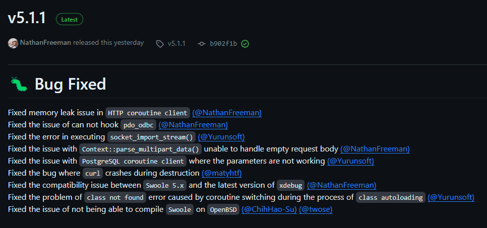 phpswoole's tweet image. We&apos;ve released a new version with a lot of bug fixes. Please, checkout v.5.1.1 🚀
github.com/swoole/swoole-…