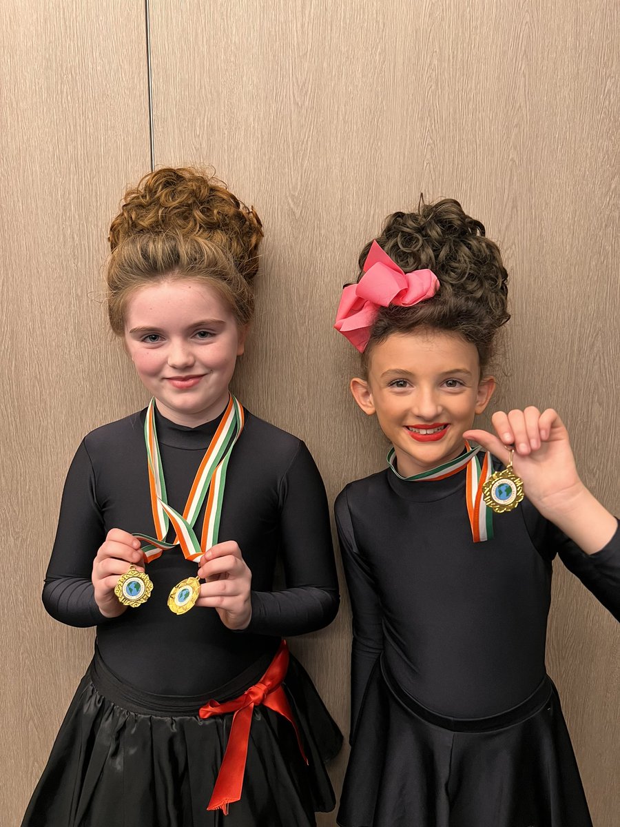 MrsAbiMartin's tweet photo. E and C in year 6 competed at a big Irish dancing competition this weekend. They may be rivals on the dance floor but they are friends first! @ourladyoflourd1  #OLOLPE #OLOLculture https://t.co/XB05UV856w