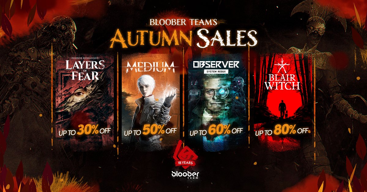 Time is flying by! You still have a whole 24 hours to enjoy the Steam #AutumnSale before it ends. Don't miss out! linktr.ee/BT_sales #BlooberTeam #HorrorGames #SteamSale