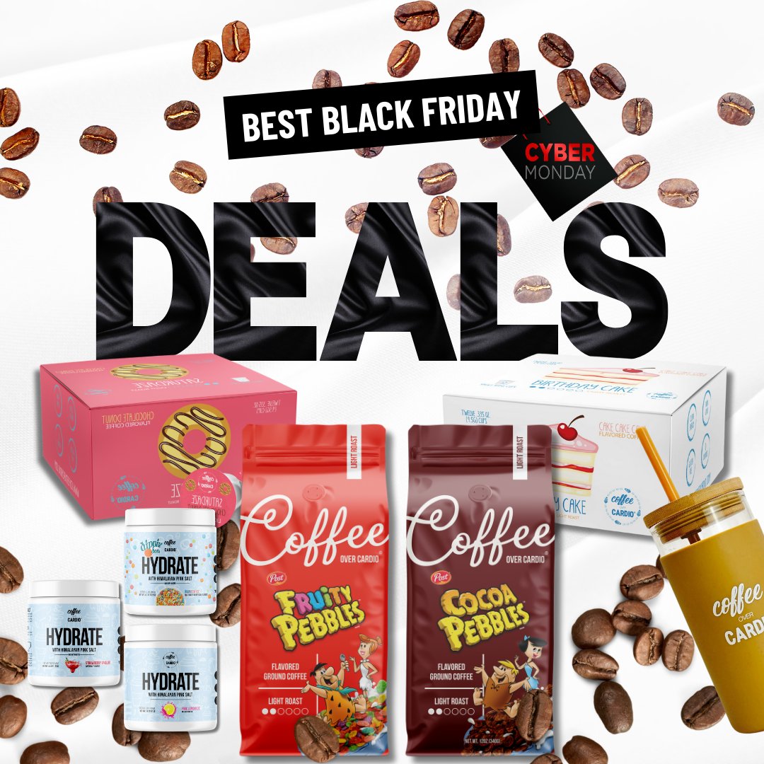 Take advantage of our Cyber Monday deals! 25% OFF Site-Wide! Stock up on your coffee while you can. Did you know one 12 oz bag of coffee equates to a cup of coffee under $1 🤯. 
.
.
.
#CoffeeOverCardio #FlavoredCoffee #GroundCoffee #FruityPebbles #CocoaPebbles