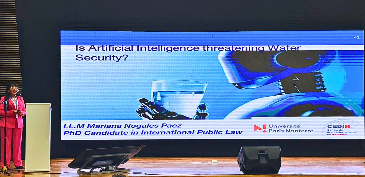 Mariana_NPaez's tweet photo. Last week I participated at the “Water Security and Climate Change” #WSCC23 at the @udecuenca organized by @SDGnexusNet
It was a good opportunity to debate my new research project "Is #ArtificialInteligence threatening #watersecurity? https://t.co/cIv0Yilc53