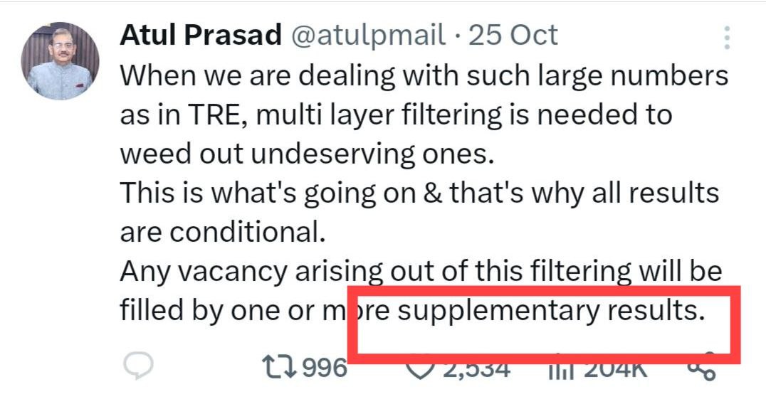 gloriouscentre1's tweet photo. आदरणीय BPSC सचिव अतुल प्रसाद सर आप ने जो बात कही थी supplementary result की अब समय समाप्त हो रहा है उम्मीद टूट रहा है हजारों सफल अभ्यार्थी इंतजार में है |
120 हजार में अभी तक 80 हजार से अधिक लोगों ने ही योगदान दिया है ऐसे में रिजल्ट में बची सभी सीट पर पूरक परिणाम जारी करें |इ🙏 https://t.co/jzaMNLvHav