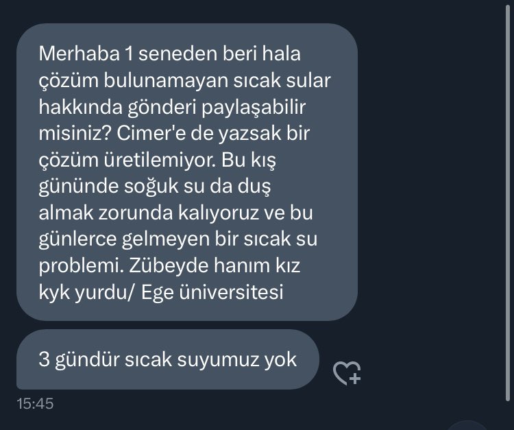 Öğrencinin sesini duymayanlarda bugün <a href="/GSB_izmir/">İzmir Gençlik ve Spor İl Müdürlüğü</a> var. 

Zübeyde Hanım Kız KYK'dan arkadaşımız bildiriyor: