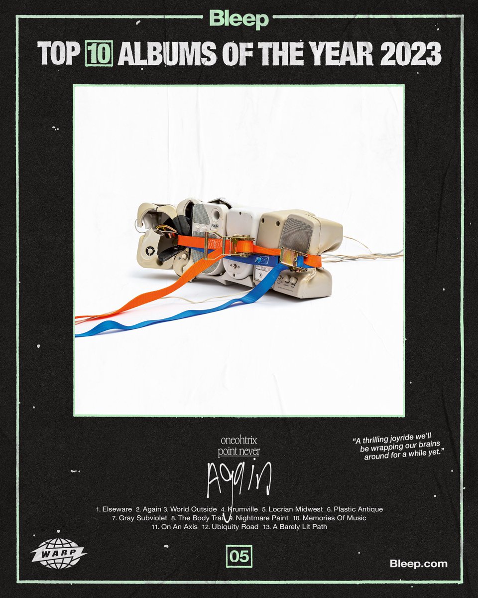 Album of the Year #5 Oneohtrix Point Never - Again (Warp Records) @0PN clenches and crushes sound firmly in his fist then outstretches it in his palm as he details life condensed into an hour-long nonlinear slipstream on his latest album Again. link.bleep.com/AOTY_OPN