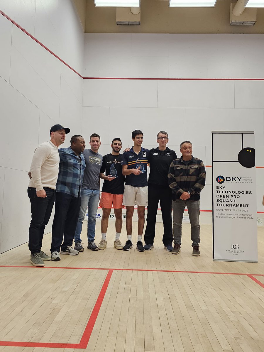 Congratulations to Salah Eltorgman [2] (Can) who won last weeks BKY Technologies Open Pro Squash Tournament against Abdelrahman Nassar (Egy). Thank you to the sponsors of this event; BKY Technologies, Laserfix, RapidEx, TD Wealth and KV &amp; Associates.