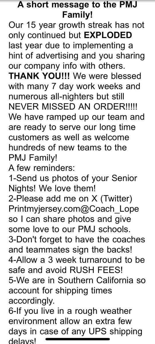 Fellow Coaches, We are so THANKFUL for all of the schools and teams that allow us to be a part of your Senior Night traditions❤️🙏 Just a friendly reminder to PLEASE get your orders in as early as possible! We hope your seasons are off to a good start!