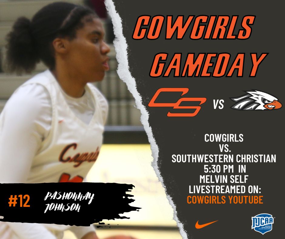 COWGIRL GAME DAY: Cowgirls host Southwestern Christian JV tonight at 5:30pm inside Melvin Self Fieldhouse! #cowgirlnation🏀 #orangepower🍊