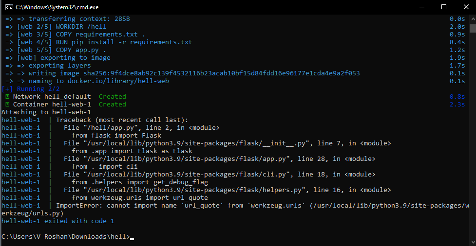 VRoshanKumarPa1's tweet photo. @get_livecycle @Docker Nice Learning with @get_livecycle extensions and @Docker with building a application from compose method directly from locals and via github......Got to know the livecycle stuff from @kunalstwt's twitter space he hosted..... https://t.co/UJFU3DNZ3h