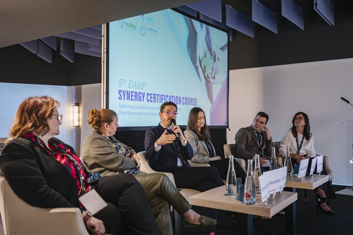 EAHPofficial's tweet photo. The 5th @sefh_ &amp; EAHP Synergy Certification Course was held last week in Alicante. This was the first event accredited through @ECPhA_ &amp; participants will be the firsts to receive European Continuous Pharmacy Education Credits.  Stay tuned for news on future EAHP Synergy events! https://t.co/k18MyXl9O2