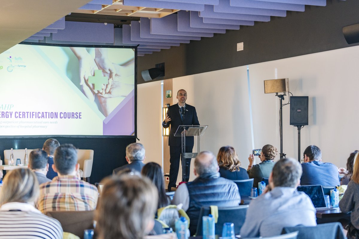 EAHPofficial's tweet photo. The 5th @sefh_ &amp; EAHP Synergy Certification Course was held last week in Alicante. This was the first event accredited through @ECPhA_ &amp; participants will be the firsts to receive European Continuous Pharmacy Education Credits.  Stay tuned for news on future EAHP Synergy events! https://t.co/k18MyXl9O2