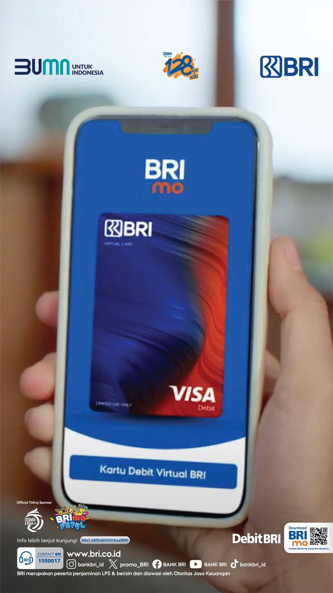 promo_BRI's tweet photo. Sobat BRI,
Permudah belanja online kamu melalui Debit Virtual BRI di BRImo. Bikinnya gampang, gak perlu ke bank. Bebas risiko kartu debit rusak atau hilang dan juga bebas skimming.
Info selanjutnya kunjungi https://t.co/lrJXhzvEDE
#BRI #DebitVirtualBRI #DebitBRI #BRImo https://t.co/0ViSCy0cLd