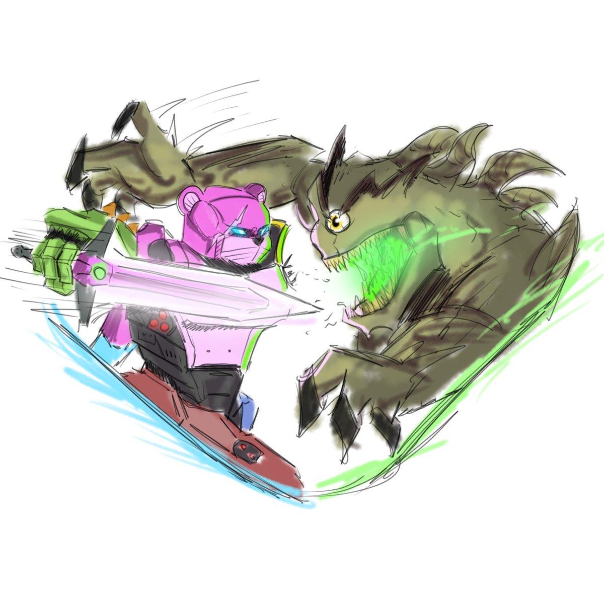GasSpares's tweet photo. The Mech and The Devourer 

This event pulled me back into the game after a several month break, so these two are quite special to me! https://t.co/gJizECHAj6