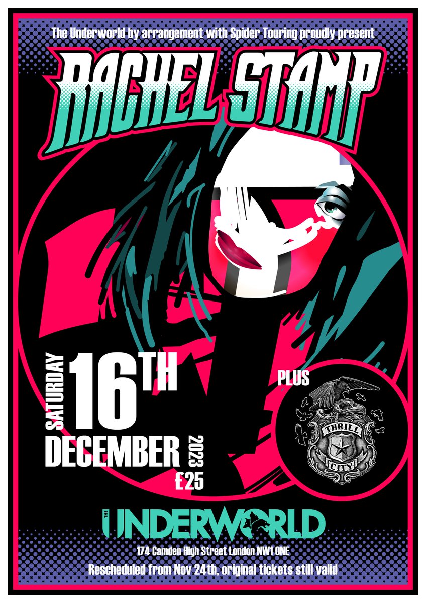 TheUnderworld's tweet photo. New Date 🔥 Welcoming back legendary #glam #punks @RachelStamp plus #ThrillCity, live at @TheUnderworld, Saturday 16 December (re-scheduled from November). Tickets remain valid!

🎟️ https://t.co/68UQeTY8Gu

🎶 https://t.co/ZSB81DTLPW https://t.co/9TjS9QUX1Z