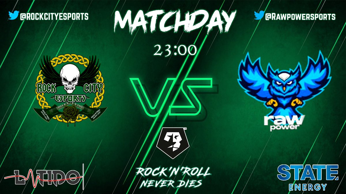 RockCityEsports's tweet photo. 🔥MATCHDAY🔥

¡Hola rocker@! Vamos con una nueva semana de partidos ¡Rock n' Roll Never Dies!

🏆|@EFAesportsSpain 
🕚|22:40
🆚|@VeguenseeSports 

🏆|@VFOspain 
🕚|23:00
🆚|@Rawpowersports 

🏆|@VPG_Spain 
🕚|23:20
🆚|@AmaruEsports 

@latidoshop @statedrinks @ComunidadClubes https://t.co/As5ZgqVWBV