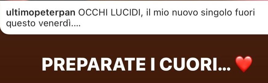 isintherapy's tweet photo. Ultimo fa uscire una canzone che si intitola: "Occhi lucidi", lo stesso titolo di una canzone di Luigi Strangis che, nella mia testa, assomiglierà sempre a Nic. Questo è il mio multiverso.
#Ultimo #strangis https://t.co/fYG3ku7OUp