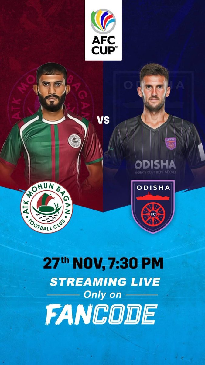 DigitalRahulM's tweet photo. AFC Cup match between Mohan Bagan and Odisha will be a tight encounter tonight. #AFCcuponFancode https://t.co/hVPr3PMBca