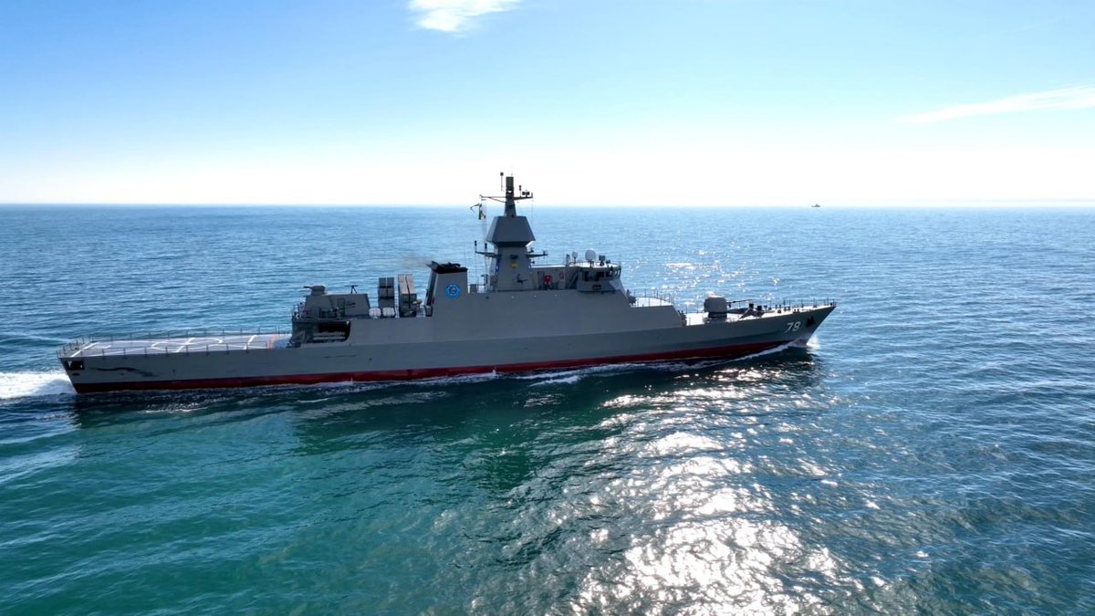 partisan2015en's tweet photo. Today, Deylaman The 5th member of the #Mowj class frigates officially entered service with Iranian Navy's Caspian fleet. https://t.co/qMh7hRUbg2