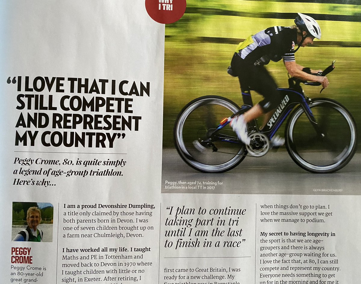 Interviewed three impressive women for the latest edition of <a href="/220Triathlon/">220 Triathlon</a>: Lucy Charles-Barclay, Kate Waugh, and 80-year-old Peggy Crome from Devon. 

All have had standout years. 

Peggy leading the way with GB podiums.