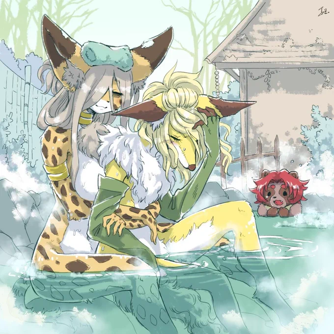 1つ前のお風呂絵は3年前でした…#いい風呂の日 #KeMoFan