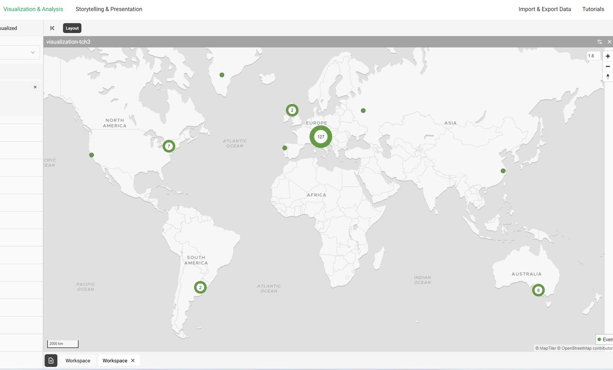 Working with the <a href="/projectintavia/">INTAVIA</a> platform for an ongoing <a href="/ZrcSazu/">ZRC SAZU</a> project (The Republic of Letters of Boris Pahor): mapping the correspondence of #Boris_Pahor (only between 1973 and 1978 for now)- He received letters from all over the world! #legend