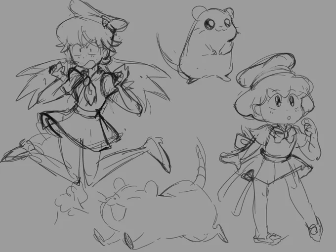 I was digging through my Pizza Tower art folders and found Peppina and Gustava concept art I made before I went on drawing anime screenshots
Completely forgot that Gustava's pizza slice charm originally was attached to her skirt
Renga didn't change much since he's already perfect 
