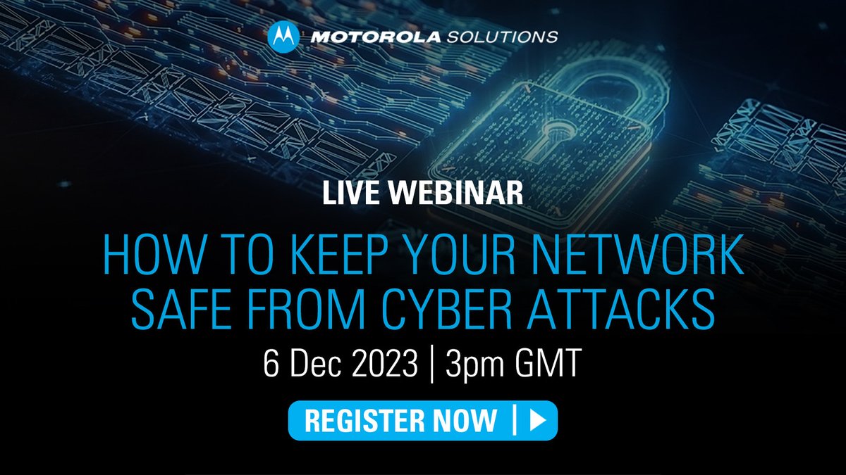 MotSolsSSA's tweet photo. Concerned about how cyber attacks can impact your critical infrastructure and communications systems uptime? Join our experts on 6 Dec to learn how your organisation can detect &amp; respond to these threats quickly. https://t.co/2NvgTjcius https://t.co/YhOAYJtsiq