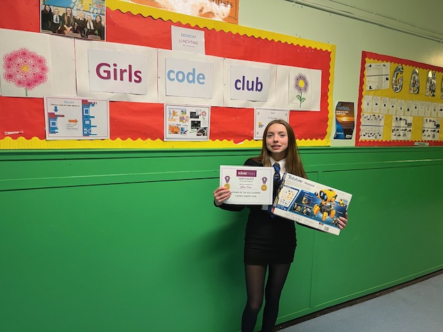 ArdAcadCompBus's tweet photo. Chloe's prize and certificate from the summer code competition - well done! #dresscode, #excellent, #girlscodeclub https://t.co/NU9QDpy1WE