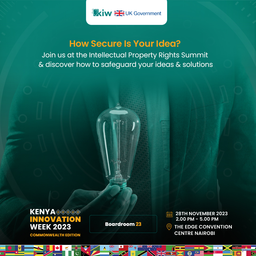 Who else is attending the #KenyaInnovationWeek?

If you're, the UK, <a href="/KENIAupdates/">Kenya National Innovation Agency (KeNIA)</a> and <a href="/AnzaVillage/">Anza Village</a> will jointly host the Intellectual Property Rights summit tomorrow from 2pm at the event. 

If you're working on an idea, you can pass by to learn how to protect it.

#UK-KIW #UKAid