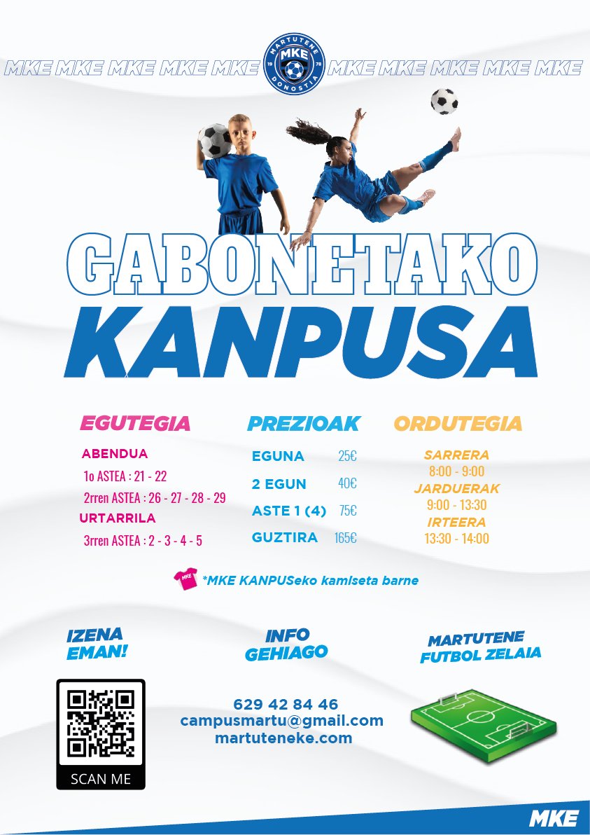 Abrimos inscripciones para el MKE CAMPUS de navidad 2023!

Sin duda, una gran experiencia enfocada en la convivencia, respeto, compañerismo y sobre todo, diversión en grupo! Anímate! 

Apuntarse:
forms.gle/t6Z6htxmA7Yj6R…

info: martuteneke.com/campus