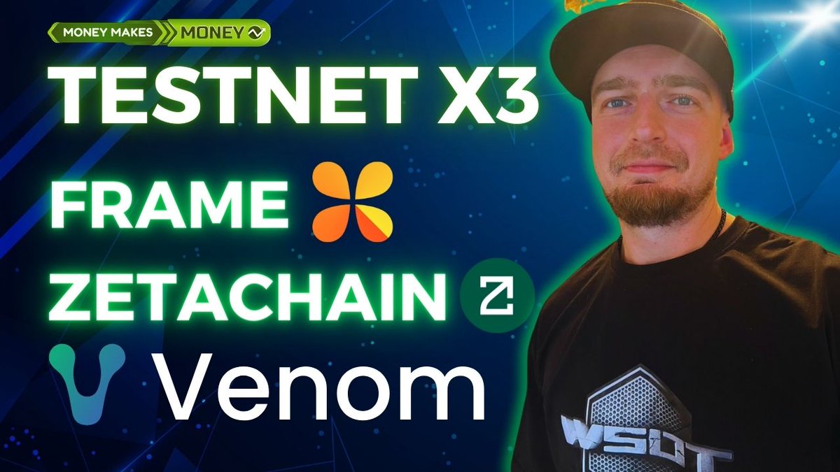 Lecimy z #TESTNET ami  
Uwaga - Potrójna dawka 😏 
Pod lupę bierzemy: 
✅ Frame 
✅ ZetaChain 
✅ Venom 
Zapraszam 😉👍 
youtu.be/PgUGvWyWikg