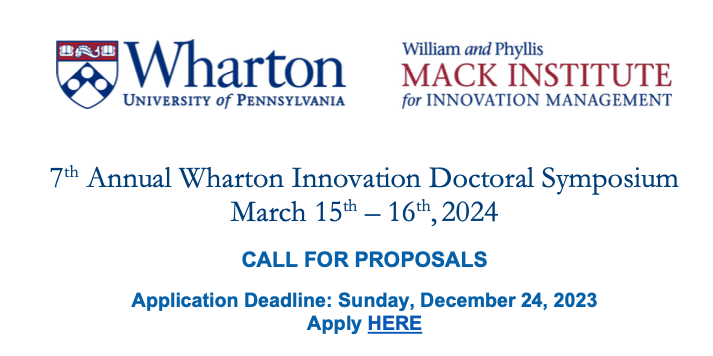 Are you a PhD student working on a topic related to innovation? Do you have some work you'd like to share amidst a group of other awesome PhD students? If so, check out the 7th Annual WINDS PhD Conference: