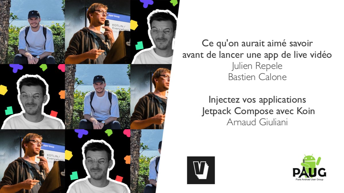 Le programme est dispo 🥳
RDV Jeudi 7 Décembre chez <a href="/Voggt_fr/">Voggt</a> pour le #meetup de Noël du PAUG 🎅
On y parlera streaming video et injection de dépendances avec Julien Repele, Bastien Calone et Arnaud Giuliani

Inscriptions 👉 meetup.com/android-paris/…