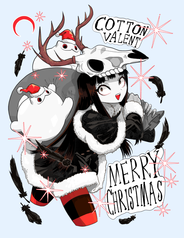 「Yule cat / Krampus / Mari Lwyd / Reindee」|Cotton Valent 🖤 Thai Book Fair : i41のイラスト