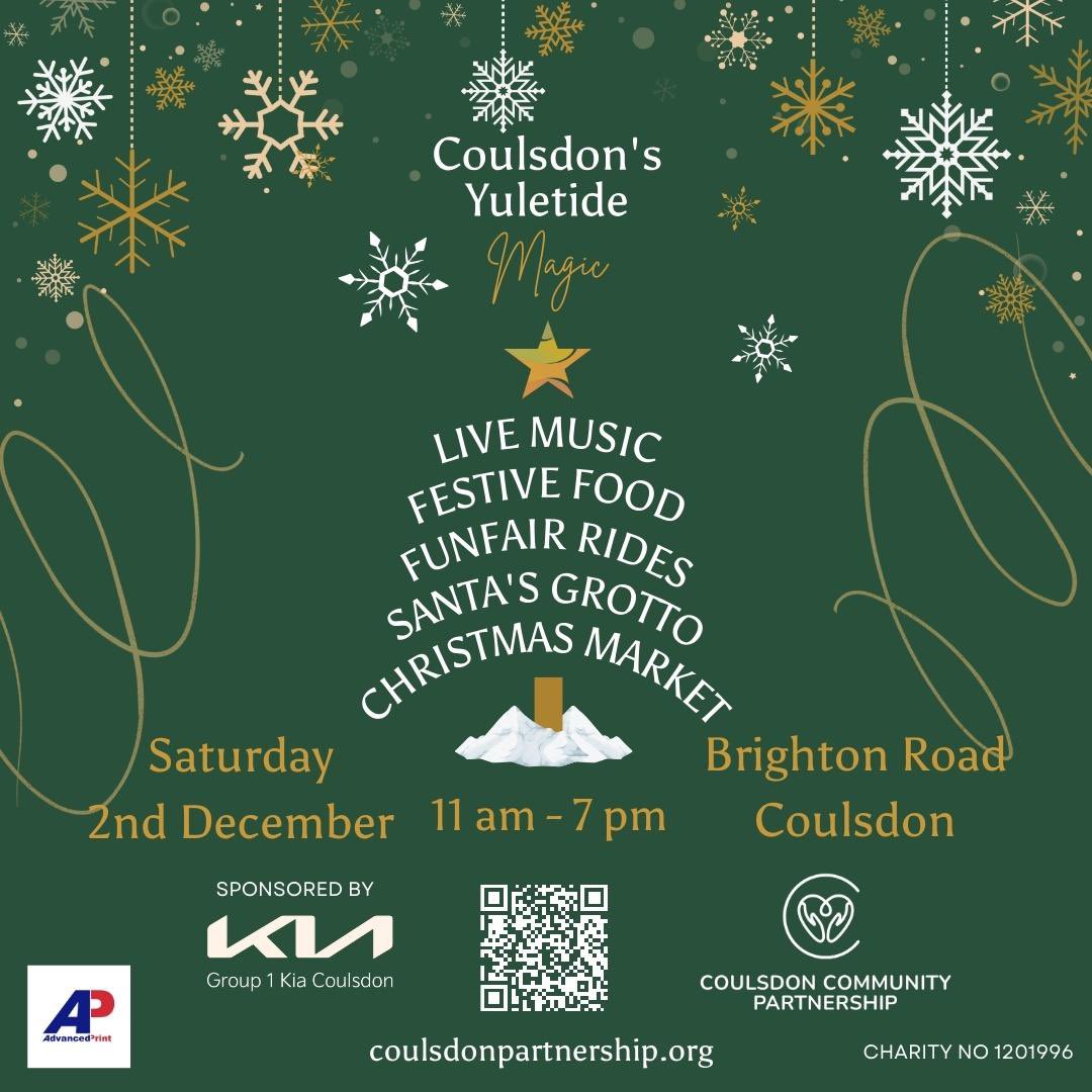 WendyAnnAger's tweet image. Reminder of ROAD CLOSURE &amp;amp; Parking suspension in #Coulsdon town centre for SAT 2nd Dec for Yuletide Magic see CoulsdonPartnership.org