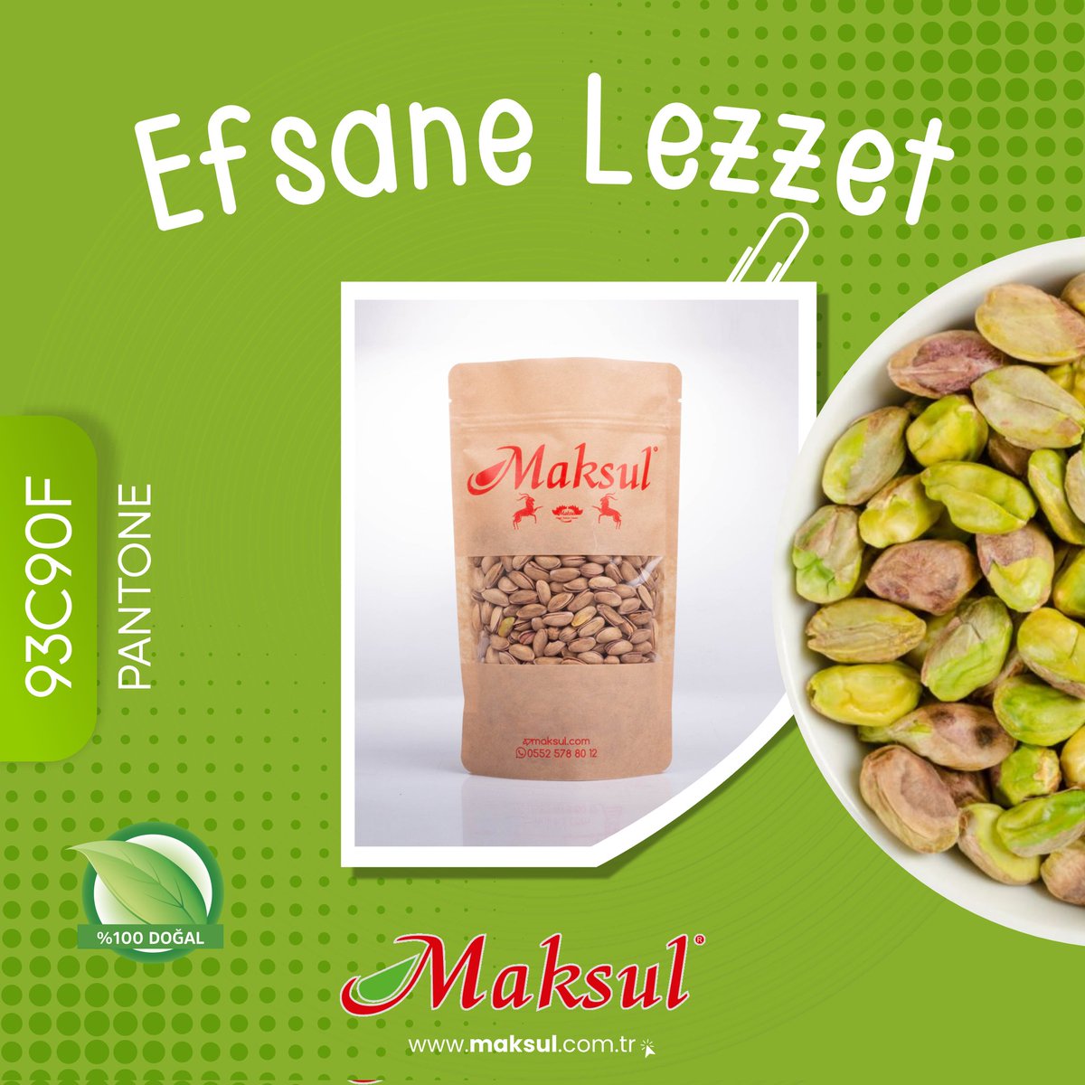 🌱 Maksul'dan Yeşilin En Lezzetli Hali: Antep Fıstığı! 🌱
🍃 Doğanın sunduğu bu eşsiz lezzeti keşfedin. Her tane, doğallık ve tazelikle dolu.
💚 Sağlık ve lezzeti bir arada sunan bu özel atıştırmalık, günün her anında yanınızda.
🔍 Gerçek Lezzet arayanlar için Maksul...