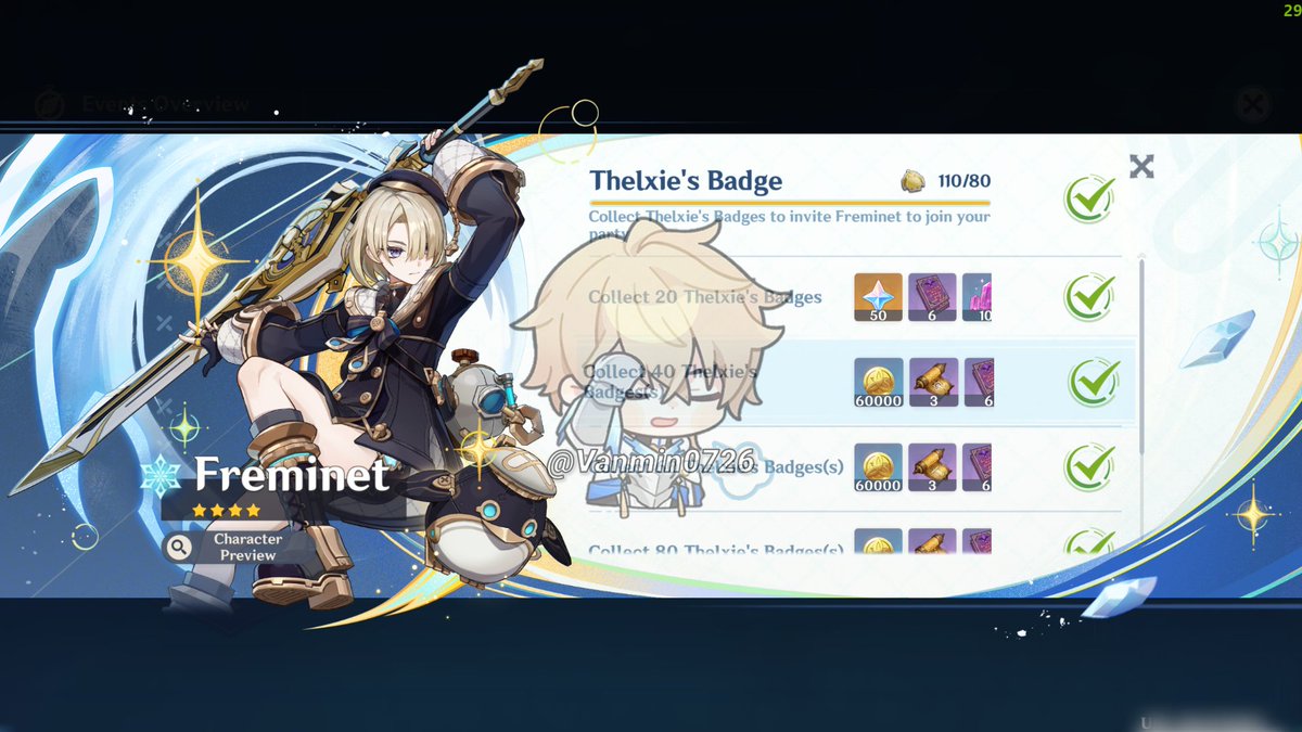 Vanmin0726's tweet photo. 131. Joki Done GSN
~ Event Thelxie
Yuk yangg sibuk bisa langsung ajaaa joki ama aku. Acc care, spiral, event bisaaa. Harga bisa diomongin di DM yaa
#joki_van #jokigenshin #GenshinImpact https://t.co/FXah9D3gkG