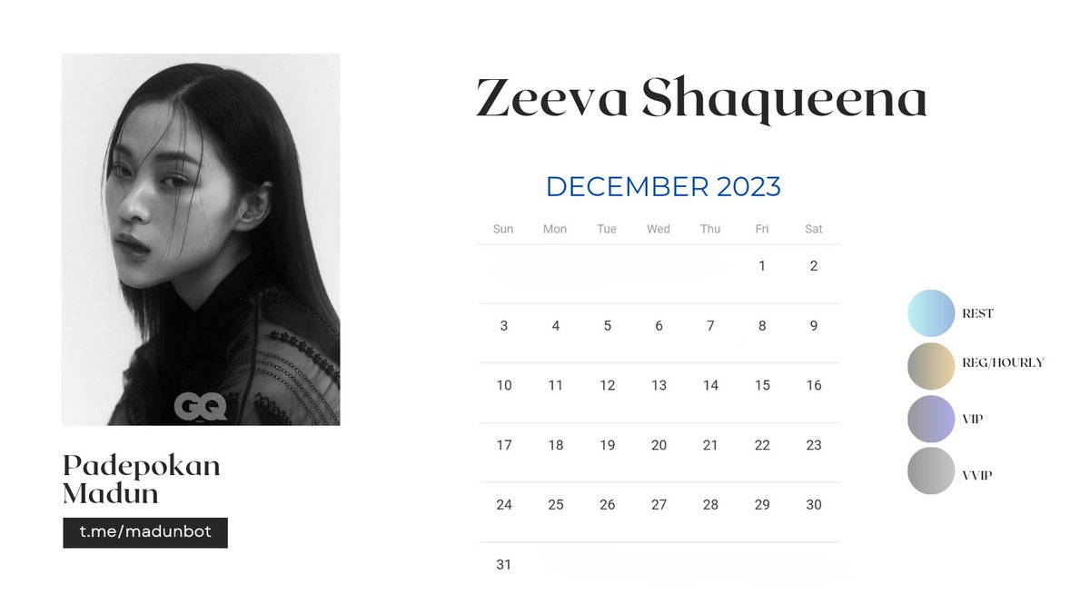 Cmiw 3, Zeeva Shaqueena.

Si cantik yang mampu memikat kamu dengan tingkahnya super adem, kalau mau diajak telfonan juga wah suaranya adem banget cuy!
Profile: queenzeev.carrd.co