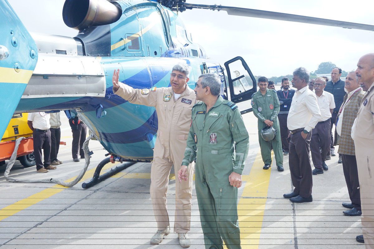 Reaffirming the IAF's commitment to #Atmanirbharta, the DCAS Air Mshl Ashutosh Dixit flew in an @HALHQBLR Light Utility Helicopter at Bengaluru today. He was given a hands on experience of the helicopter's flight performance with its newly integrated Automatic Flight Control…