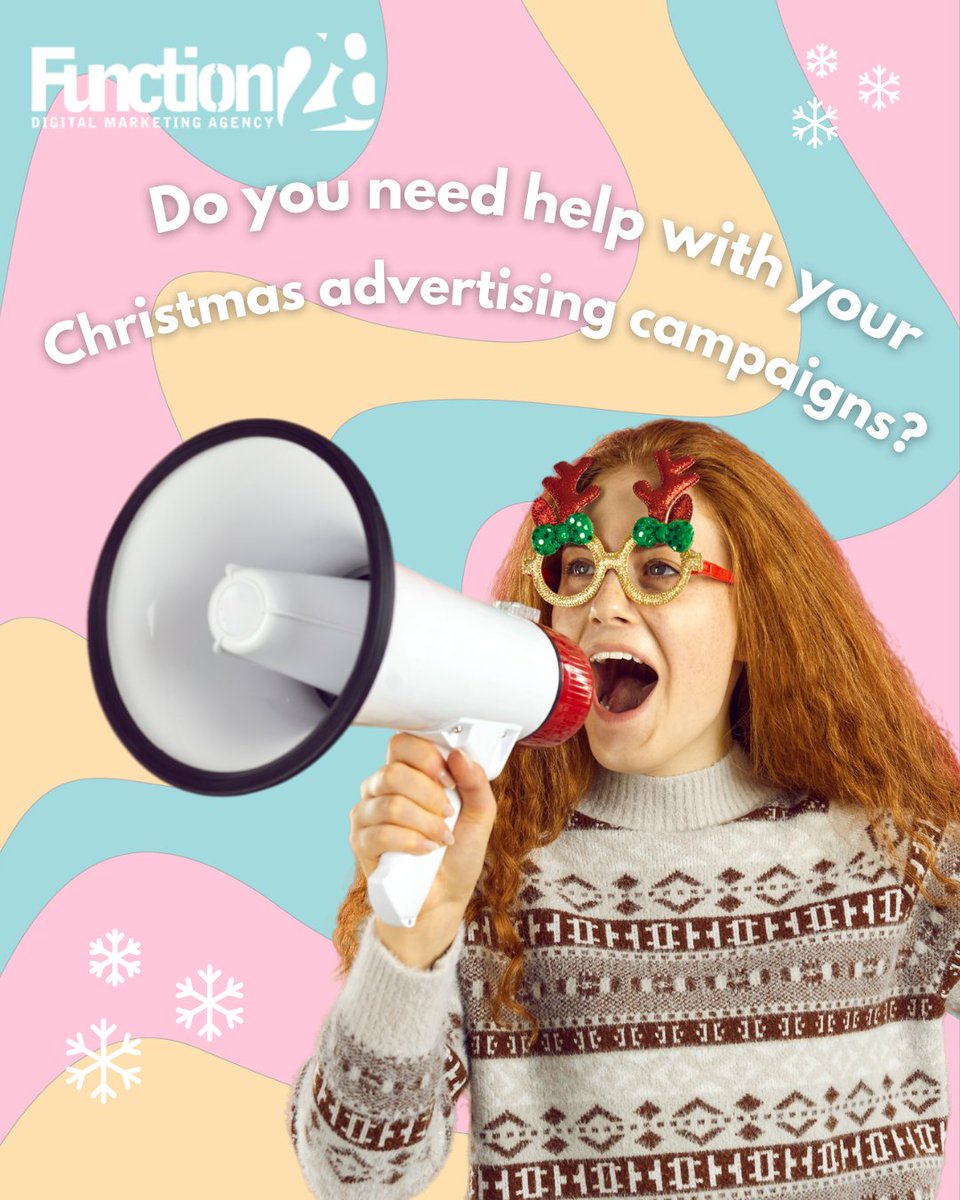 🎄 'Tis the season to sleigh your #digitalmarketing game! ✨

At Function28, we've got the holiday magic to make your brand shine. Need help with #Christmas advertising campaigns? Let us help your business with ads and social media marketing to boost your festive success! 🎁 📈🎅🏻