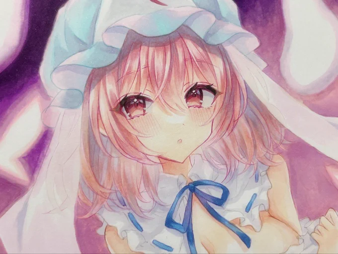 ゆゆ様1回失敗して描き直したんだけどやっと完成できそう