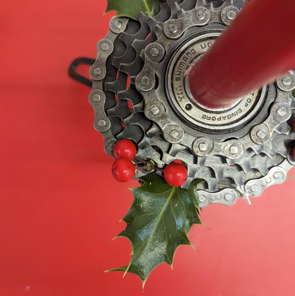 Check out our new upcycled candlestick holders, crafted in #RediscoverCycling! Can you guess what parts of the bike they're made from? Explore these and more at our #Sustainable #ChristmasFair this Saturday: ow.ly/PILV50QbszN