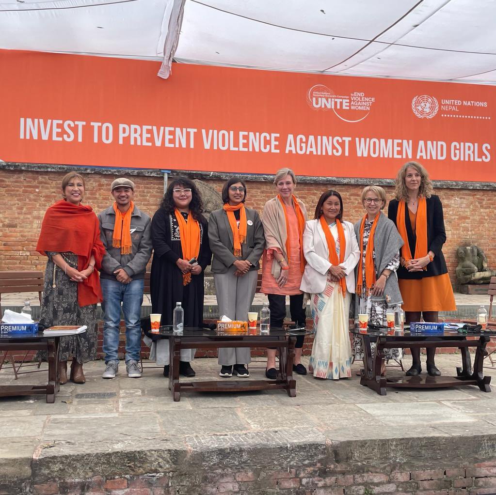 VLorenzoEU's tweet photo. Inspiring women (and a man) sharing their stories and ideas to fight violence against women. 16 days of activism… but we need a lifetime of action! @worecnepalorg, @dajjuvai, @impacthub, @UN_Nepal, @finlandinnepal https://t.co/7i2mPBf0dx
