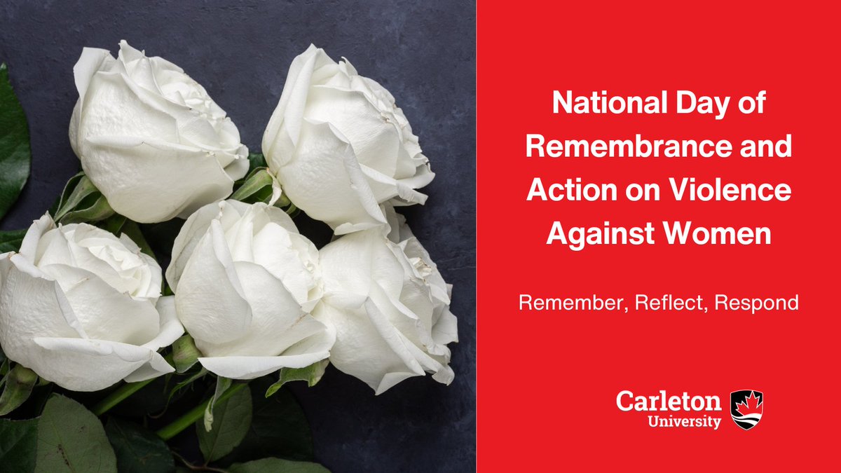 On December 6 at 12:15pm, the Faculty of Engineering and Design invites the <a href="/Carleton_U/">Carleton University</a> community to join us in the Minto Centre's lobby to observe Canada’s National Day of Remembrance and Action on Violence Against Women. Learn more: bit.ly/3ESTh5y.
