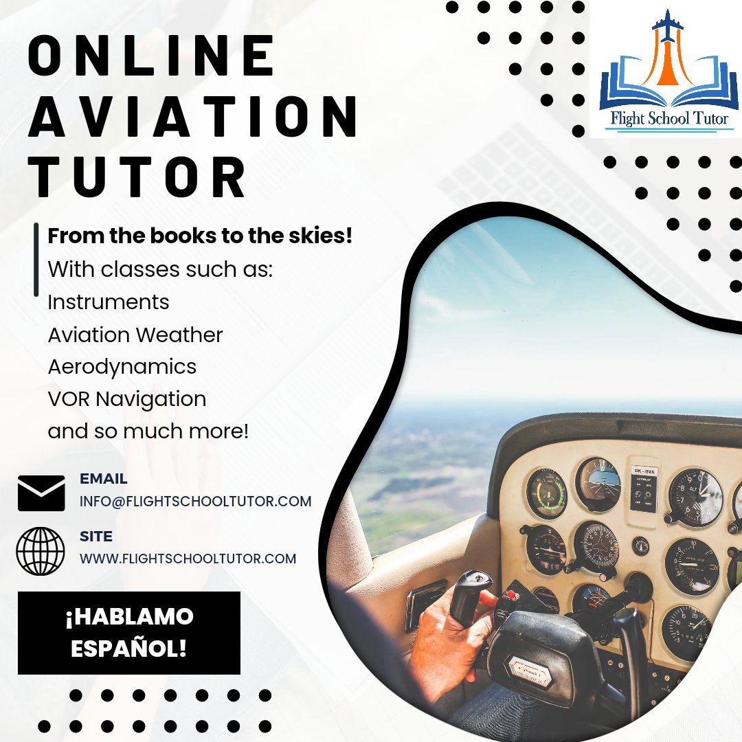 FlightTutor's tweet photo. #FlightSchoolTutor #FlightSchool #AviationTraining #LearnToFly #FlightInstructor #FlightTraining #PilotTraining #AviationEducation #StudentPilot #BecomeAPilot #Aviation #Pilot #Tutor #HablamosEspañol https://t.co/XEE5BX2ITd