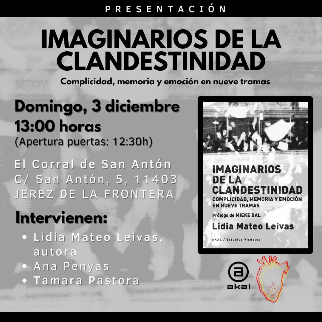 Zimmerman1982's tweet photo. Esta semana, en el @CorralDsA, en #Jerez, tenemos dos eventos muy chulos: las presentaciones de La Unión, de Daniel Cervantes, y de Imaginarios de la Clandestinidad, de @AkalEditor, con Lidia Mateo, @tamarapastora y Ana Penyas. https://t.co/BGcsoObyHG
