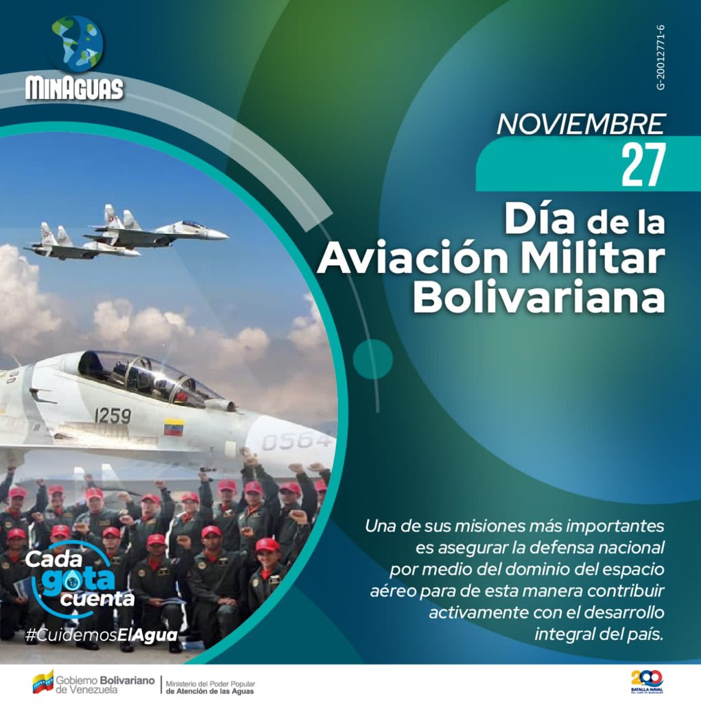 RMarcoTorres's tweet photo. Mis felicitaciones a los insignes soldados y soldadas de la @AMB_FANB ¡Qué Viva nuestra querida y valiente Aviación Militar Bolivariana! Feliz aniversario #103 y 31 años de la Gesta Heróica del 27N1992. 🇻🇪 https://t.co/rFRlVbCkds